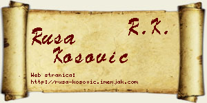 Rusa Kosović vizit kartica
